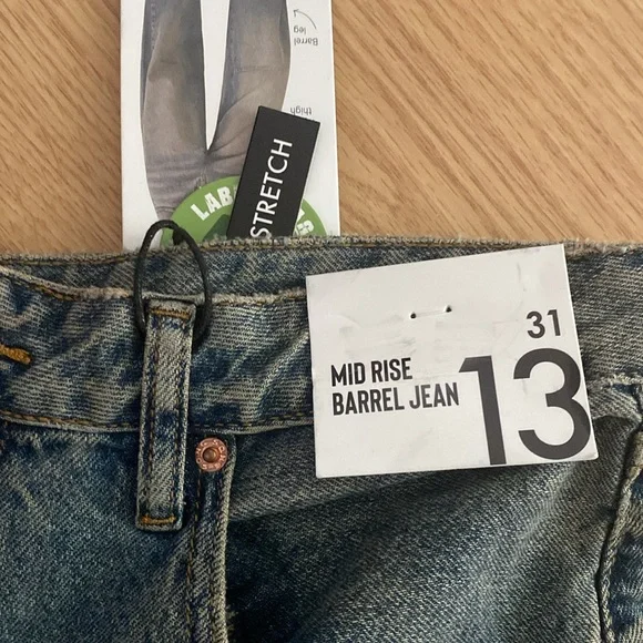 New women’s SONG rustic denim barrel Blue Jeans 13/31 - Picture 2 of 6